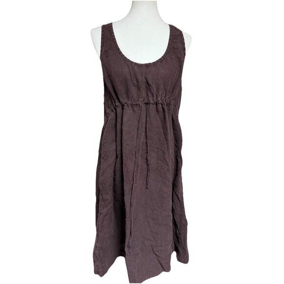 Eileen Fisher L Linen Brown Dress Women’s Large Lagenlook Sustainable - Picture 1 of 6